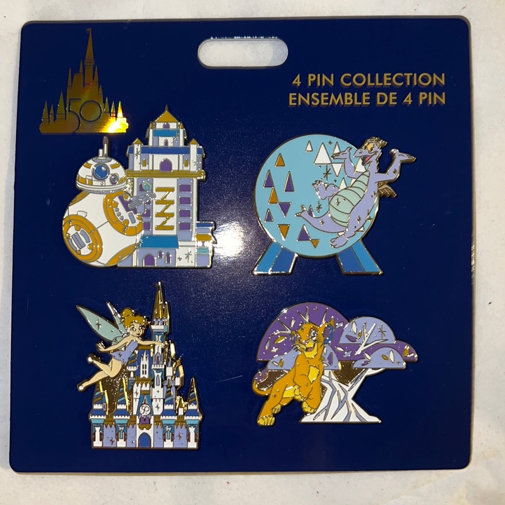 4pcs Pin Set Walt Disney World 50th Anniversary
